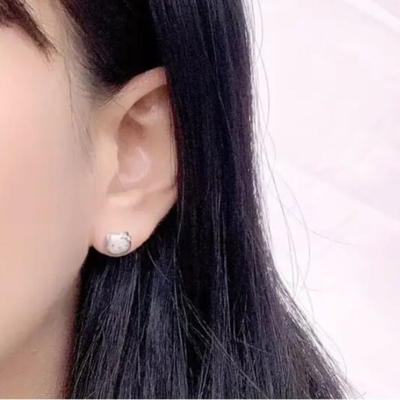 Hello Kitty Mix Match Stud Earrings Set Punk Minimalist Gift - Picture 4 of 5